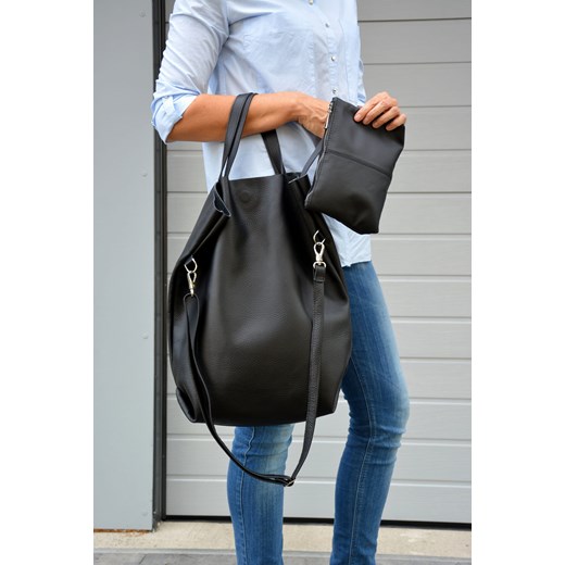 Shopper bag Bags 4 Joy ze skóry matowa bez dodatków