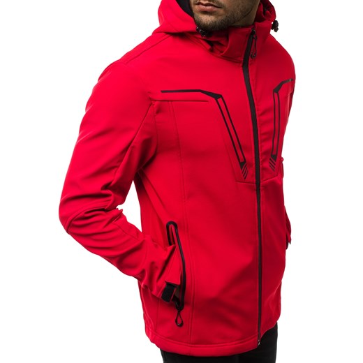 KURTKA MĘSKA SOFTSHELL CZERWONA OZONEE N/5427 Ozonee M wyprzedaż ozonee.pl
