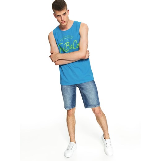 T-shirt bez rękawów z nadrukiem Top Secret L okazyjna cena