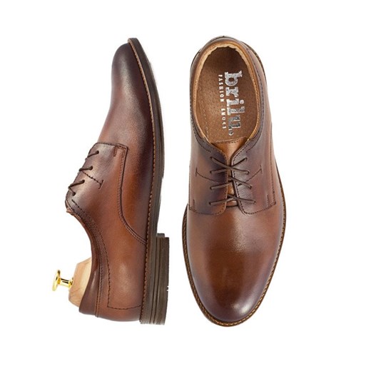 Buty eleganckie męskie Brilu wiązane skórzane