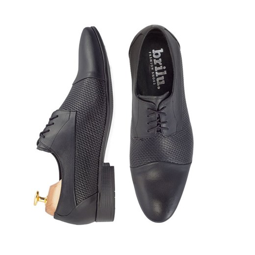 Buty eleganckie męskie Brilu sznurowane skórzane