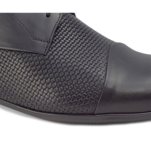 Buty eleganckie męskie Brilu czarne sznurowane