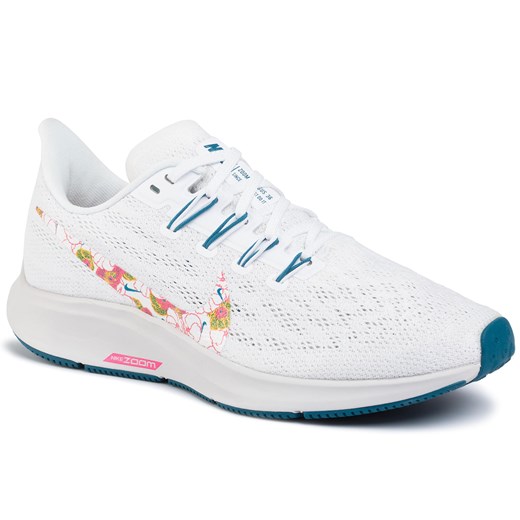 Buty sportowe damskie Nike do biegania zoom białe gładkie sznurowane