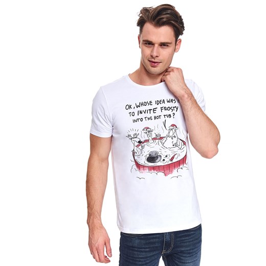 T-shirt ze świątecznym nadrukiem Top Secret XXL