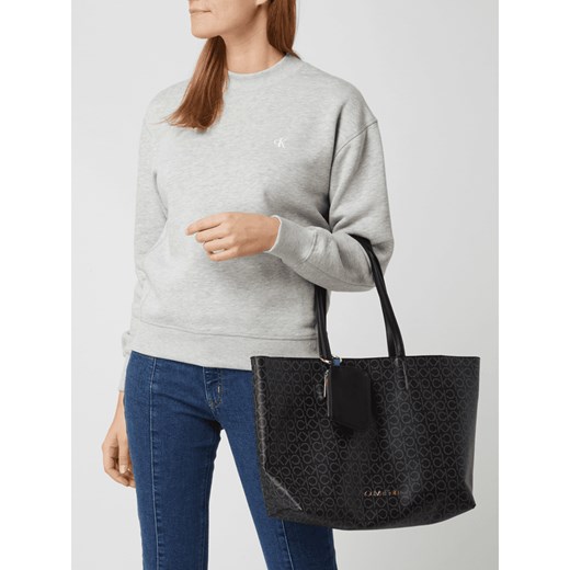Shopper bag Calvin Klein wakacyjna mieszcząca a6 ze skóry ekologicznej