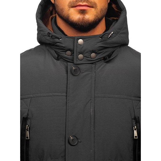 Kurtka męska zimowa parka grafitowa Denley 1097 Denley XL okazja