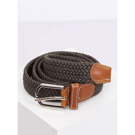 Pasek damski pleciony khaki PS-JORDAN KHAKI Pasek uniwersalny TAGLESS