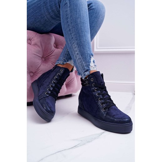Sneakersy damskie Frbs bez wzorów sznurowane na platformie