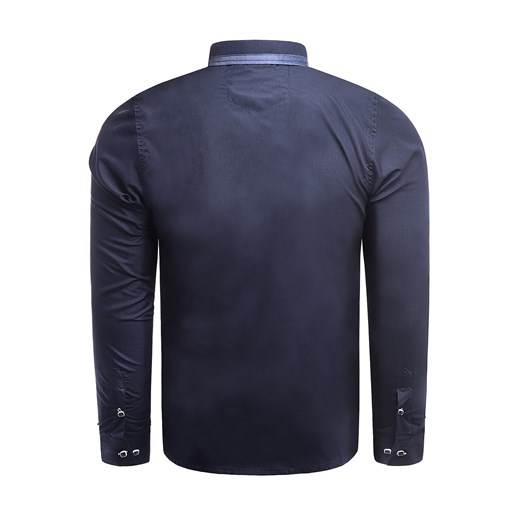 Koszula męska Risardi z kołnierzykiem button down granatowa casual