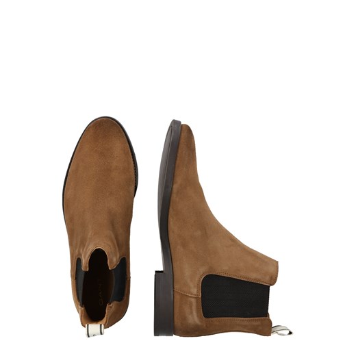 Buty zimowe męskie Gant bez zapięcia z zamszu brązowe eleganckie