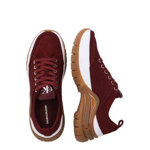 Buty sportowe damskie czerwone Calvin Klein do fitnessu młodzieżowe sznurowane