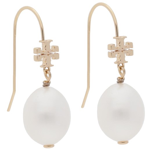 Kolczyki TORY BURCH - Logo Pearl Drop Earring 57719 Tory Gold/Pearl 104 Tory Burch eobuwie.pl