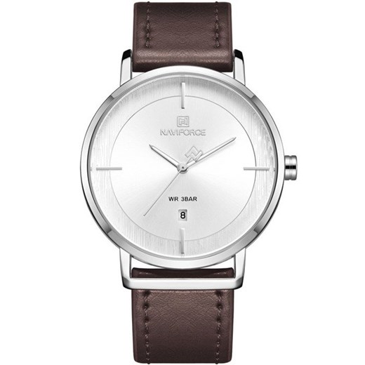 ZEGAREK MĘSKI NAVIFORCE NF3009G - (zn101a) + BOX - Srebrny || Brązowy Naviforce Labri.pl