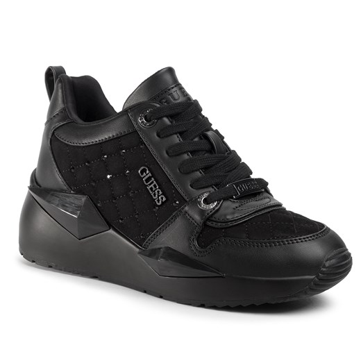 Sneakersy damskie Guess czarne wiązane sportowe na platformie