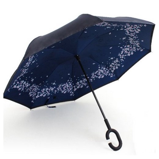 Parasol odwrócony niekapiący BIAŁE KWIATKI Summermade uniwersalny E-LADY