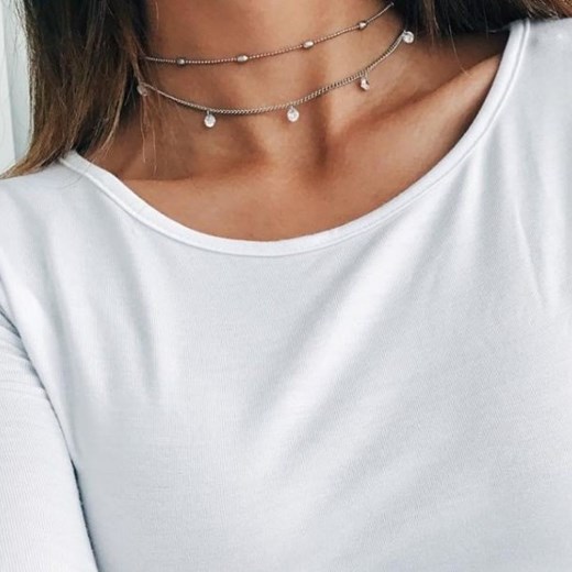 Choker Srebrny Multi N638 Fashion Jewellery 1 szt. E-LADY