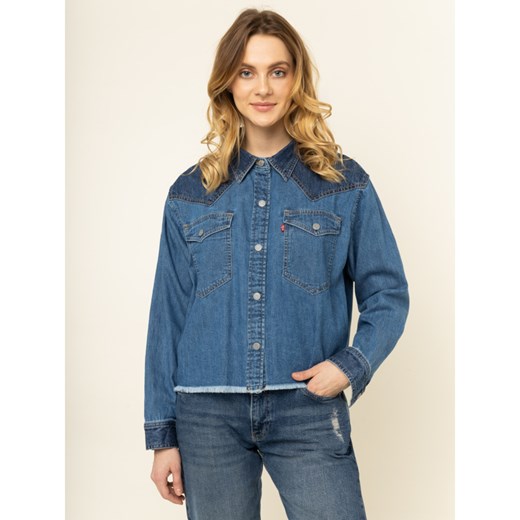Koszula damska Levi's niebieska casual z długim rękawem