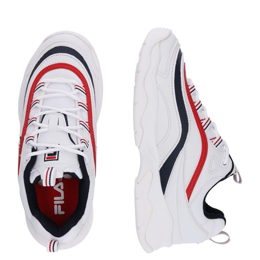 Buty sportowe damskie Fila sneakersy młodzieżowe wiązane na płaskiej podeszwie bez wzorów skórzane