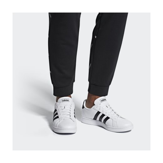 Trampki męskie białe Adidas skórzane sznurowane