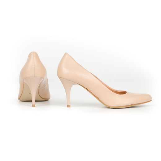 Czółenka Zapato z okrągłym noskiem eleganckie bez zapięcia skórzane