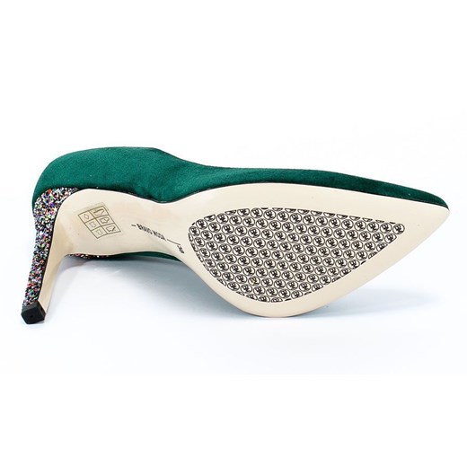 Szpilki Bravo Moda 1373 Green Zamsz+Glitter Zielony Skóra Bravo 39 okazja multimoda.shop