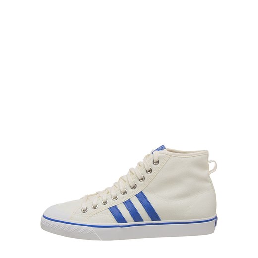Trampki damskie białe Adidas sznurowane z wysoką cholewką gładkie płaskie wiosenne