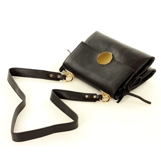 MARCO MAZZINI Klasyczna Torebka Listonoszka crossbody na szerokim pasku czarna Merg One Size okazyjna cena merg.pl