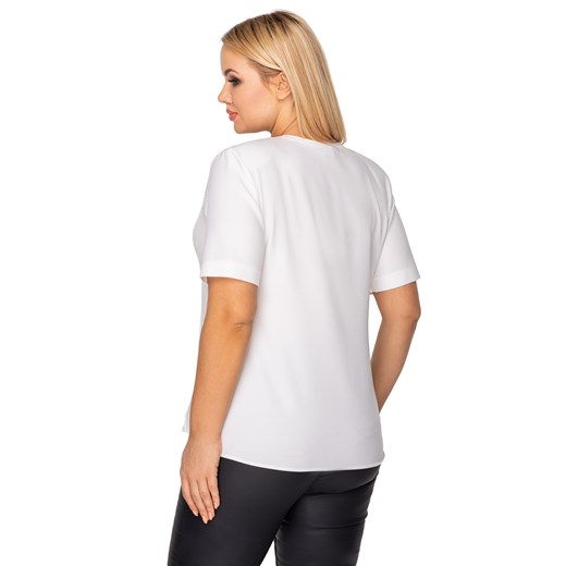 Bluzka damska Ptakmoda.com z krótkimi rękawami tkaninowa