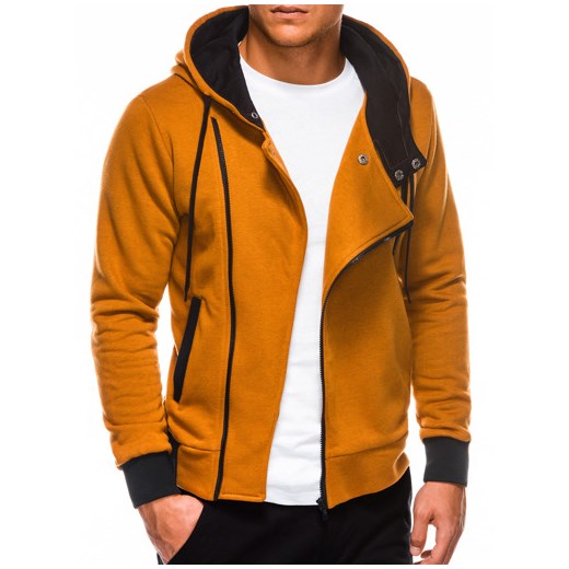 Bluza męska rozpinana z kapturem B297 - ruda
