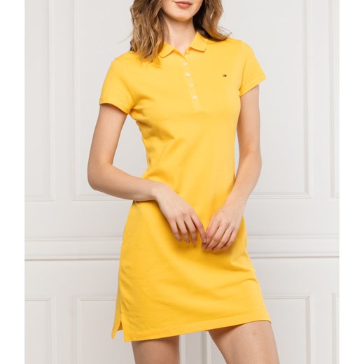 Sukienka Tommy Hilfiger z krótkim rękawem z kołnierzykiem na lato