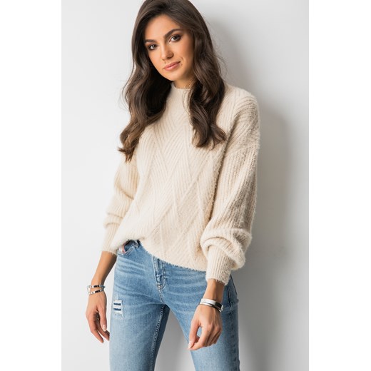 Sweter damski beżowy Fashion Manufacturer