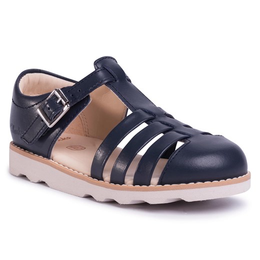 Sandały CLARKS - Crown Stem K 261503077 Navy Leather Clarks 32 eobuwie.pl