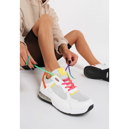 Biało-Żółte Sneakersy Euphenea Renee 38 renee.pl