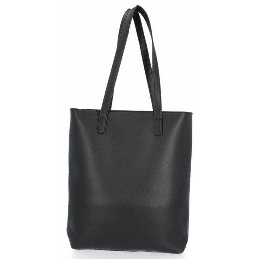Shopper bag David Jones czarna z breloczkiem na ramię