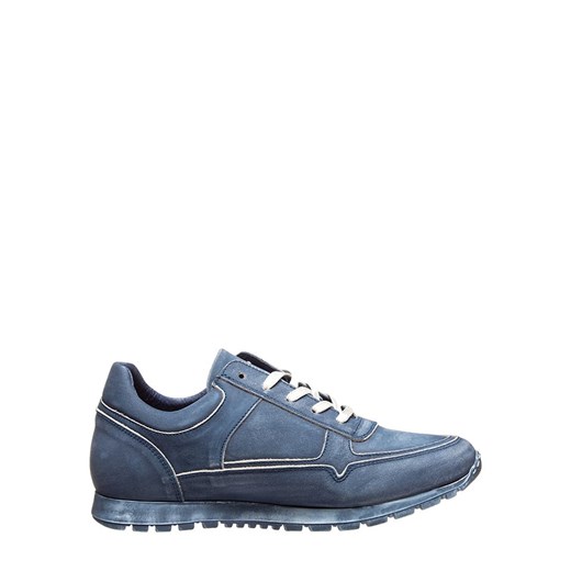 Skórzane sneakersy w kolorze niebieskim