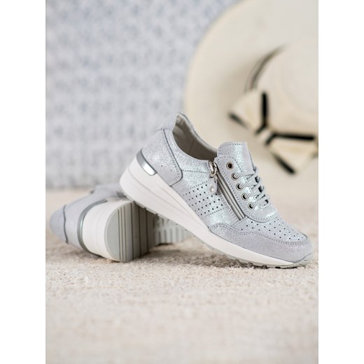 SKÓRZANE SNEAKERSY Z SUWAKIEM VINCEZA