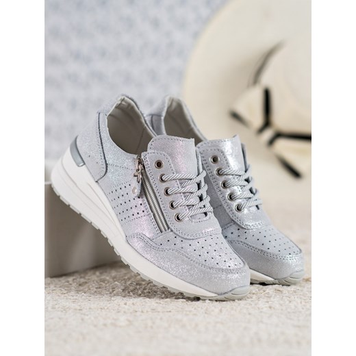 SKÓRZANE SNEAKERSY Z SUWAKIEM VINCEZA