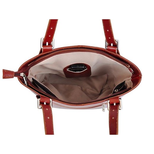 Shopper bag L Artigiano elegancka matowa duża skórzana na ramię