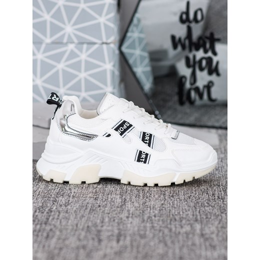 Buty sportowe damskie CzasNaButy sneakersy na platformie wiązane