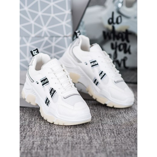 Buty sportowe damskie CzasNaButy sneakersy wiązane bez wzorów