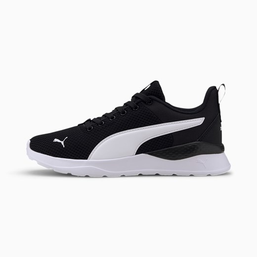 Buty sportowe damskie Puma w stylu młodzieżowym czarne bez wzorów na płaskiej podeszwie