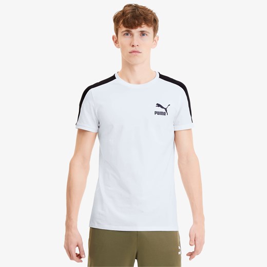 T-shirt męski Puma bez wzorów na wiosnę sportowy z krótkim rękawem bawełniany