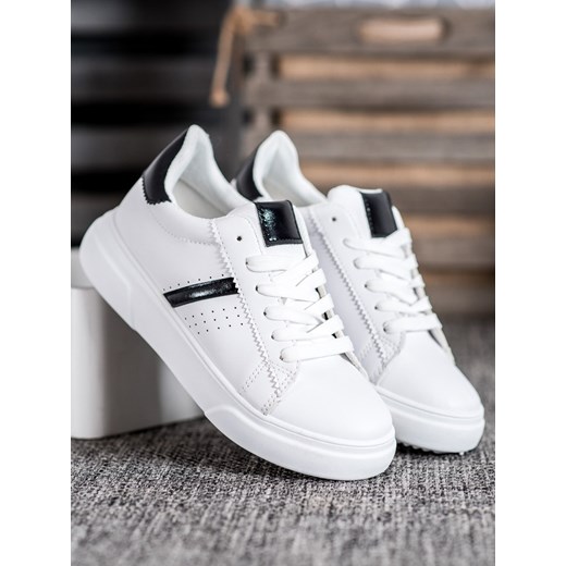 Buty sportowe damskie CzasNaButy sneakersy płaskie wiązane gładkie