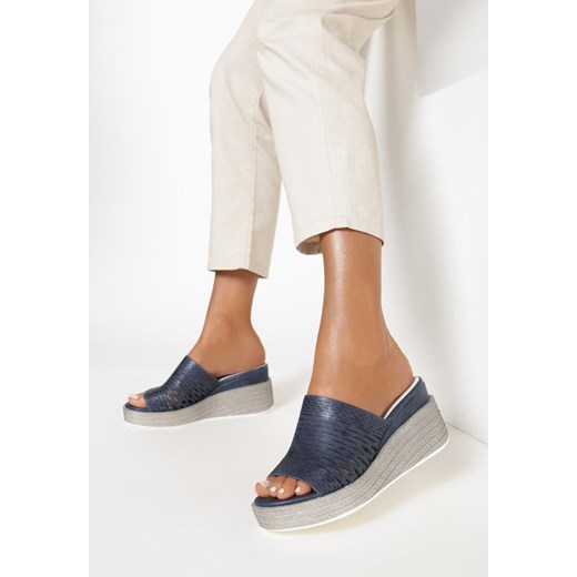 Espadryle damskie Born2be letnie bez wzorów casual bez zapięcia na koturnie