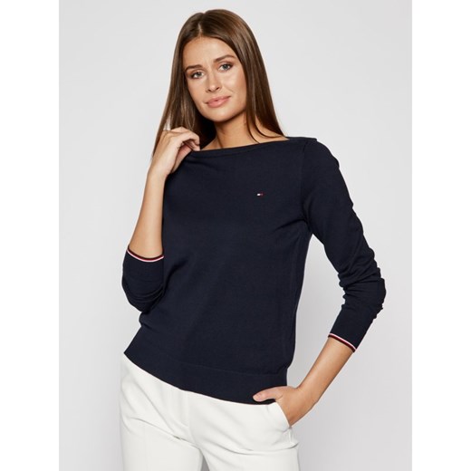 Tommy Hilfiger sweter damski casualowy z okrągłym dekoltem