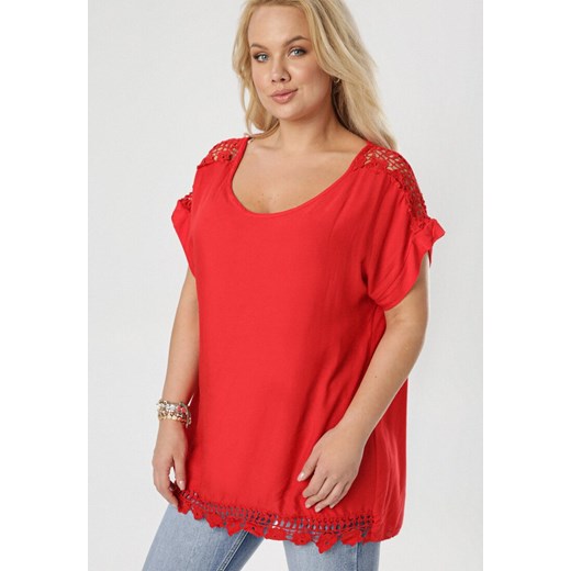 Czerwona Bluzka Eviphite Born2be L/XL promocja Born2be Odzież