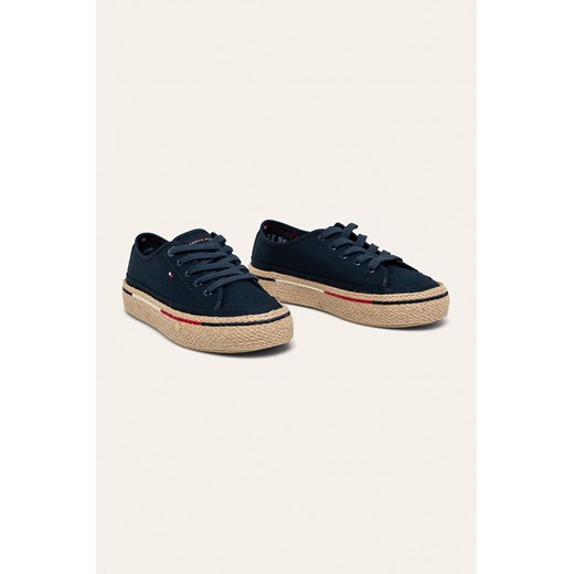Espadryle damskie Tommy Hilfiger tkaninowe wiązane na platformie