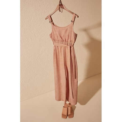 Trendyol Camel Belted Jumpsuit Trendyol 40 Factcool