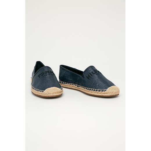 Espadryle damskie Tommy Hilfiger ze skóry płaskie