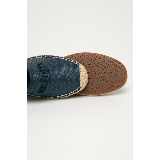 Espadryle damskie Tommy Hilfiger gładkie bez zapięcia ze skóry